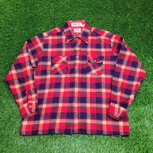 Vintage Check Rugged Button Shirt L/XL 25x29 Shacket Baggy
